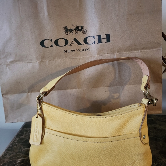 Coach Millbrook Demi Yellow Leather Shoulder Bag NWOT - Picture 9 of 16